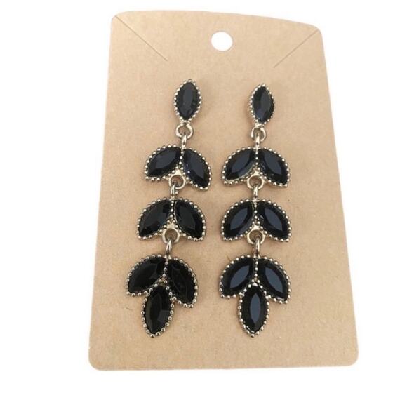 Gold Tone and Black Earrings - Picture 3 of 3